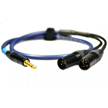 Y ¼ mono Jack to 2x 3-pin XLR Male